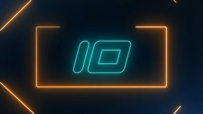 10 Seconds Countdown Neon Gaming Style Logo Revelation