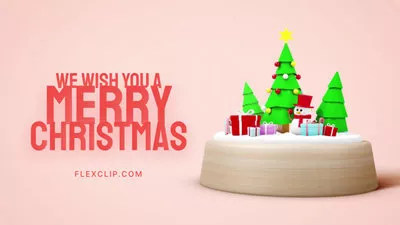 3D メリークリスマス グリーティング ビデオ