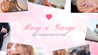 Anniversaire Invitation Rose Mariage Amour Diaporama