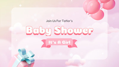 Baby Shower Girl Einladung Pink