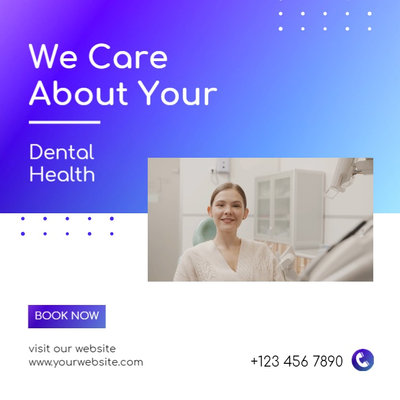 Blue Gradient Dental Clinic Facebook Ad