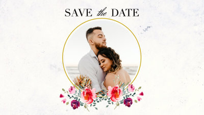 Convite floral Save the Date