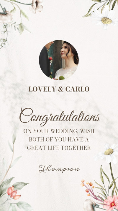 Flower Congratulations on Wedding
