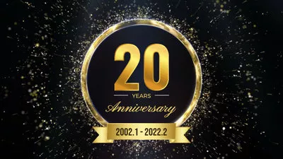Plantilla De Video De Invitación De Aniversario De 20 Años De Oro Negro