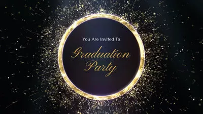 Golden Circle Graduation Invitation