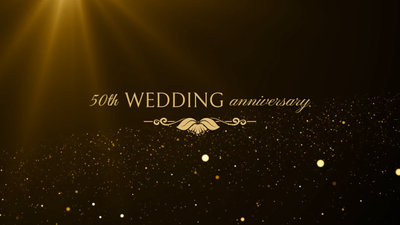 Golden Minimalist 50th Wedding Anniversary Invitation