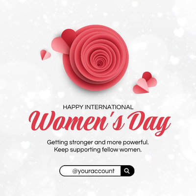 Happy Womens Day Rose Heart Instagram