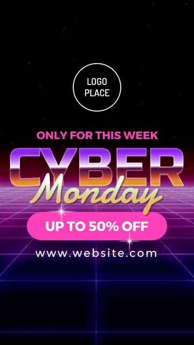 Neon Cyber Monday Ad Promo