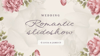 ピンクの花のロマンチックな結婚式のコラージュ スライド ショー