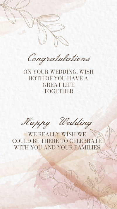 Pink White Congratulations on Wedding Card