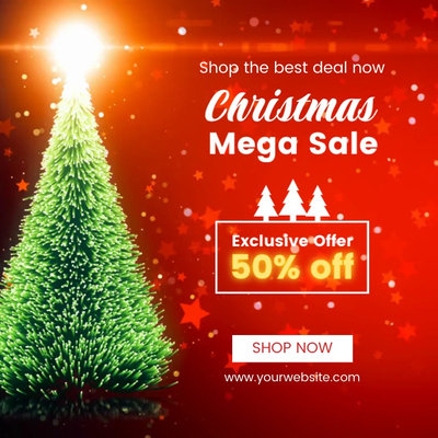 Red Christmas Mega Sale Post