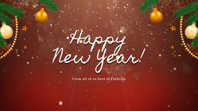 Red Happy New Year Greetings Wish Video