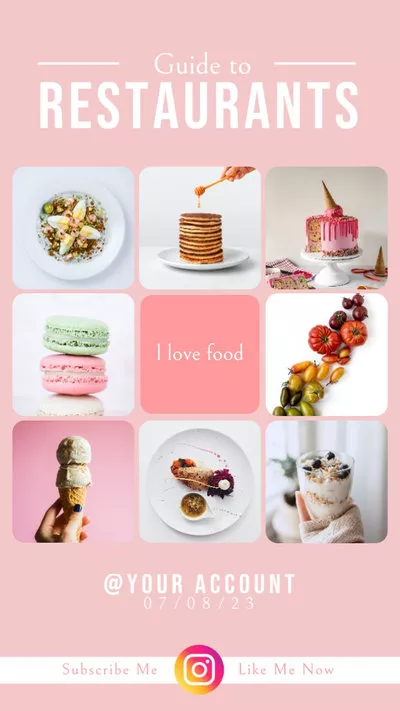 餐廳 食品 拼貼畫 Instagram 捲軸
