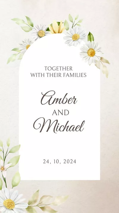 Romantic Floral Wedding Invitation Card