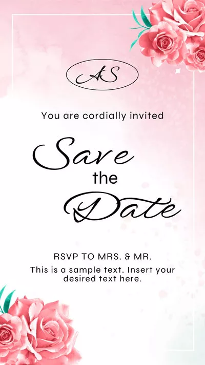 Romantic Pink Wedding Invitation Slideshow Instagram Reels