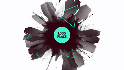 Splash Ink Shape Triangle Logo Intro