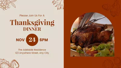 Thanksgiving Day Dinner Herbst Feier Einladung