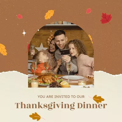 Thanksgiving Day Dinner Einladungspost