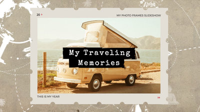 Apresentação de slides de memórias de viagem