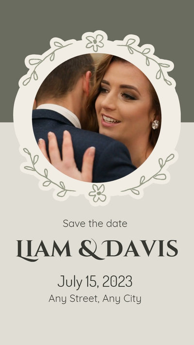 Customizable Line Cartoon Save The Date Video Template by FlexClip